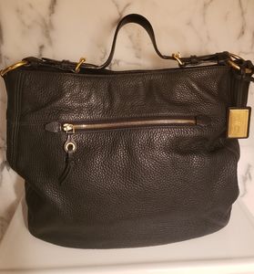 PRADA ORIGINAL CAR SHOE PEBBLED LEATHER LARGE BAG